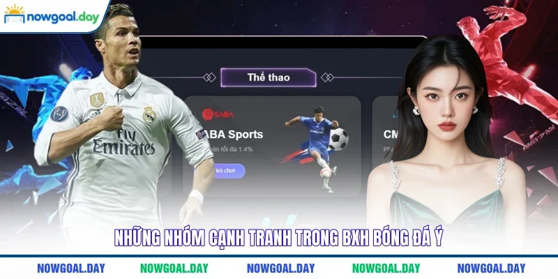 Những nhóm cạnh tranh trong BXH bóng đá Ý